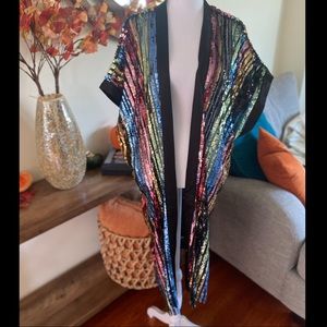 Fashionnova Color Rainbow Sequin Kimono L